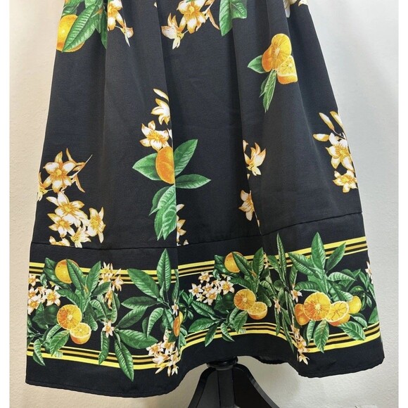 NY&C Eva Mendes Collection Black Maddie Lemon Print Skirt Size 10 - Picture 11 of 12